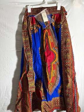 NJ One Size Fits Most African Print Dashiki Maxi Skirt